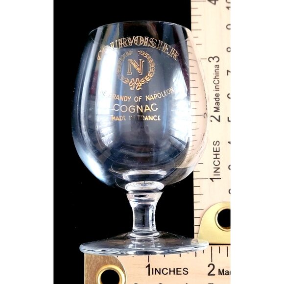 Courvoisier Cognac Snifters 3 Oz Gold Lettered Glass Brandy of Napoleon France - Picture 2 of 8